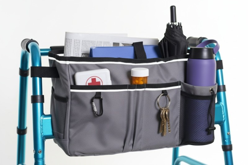 HOMARBOR Grey Walker Organizer Bag with Multi-Pockets -  Cup and Keychain Holder.